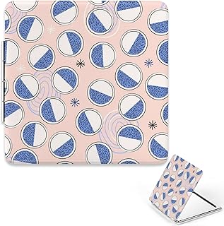 Blue White Circles On Light Pink Mini Mirror ...