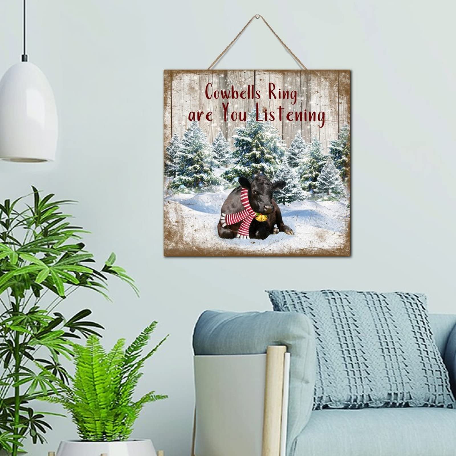 Plaque en bois vintage avec cloches : finis les murs vides