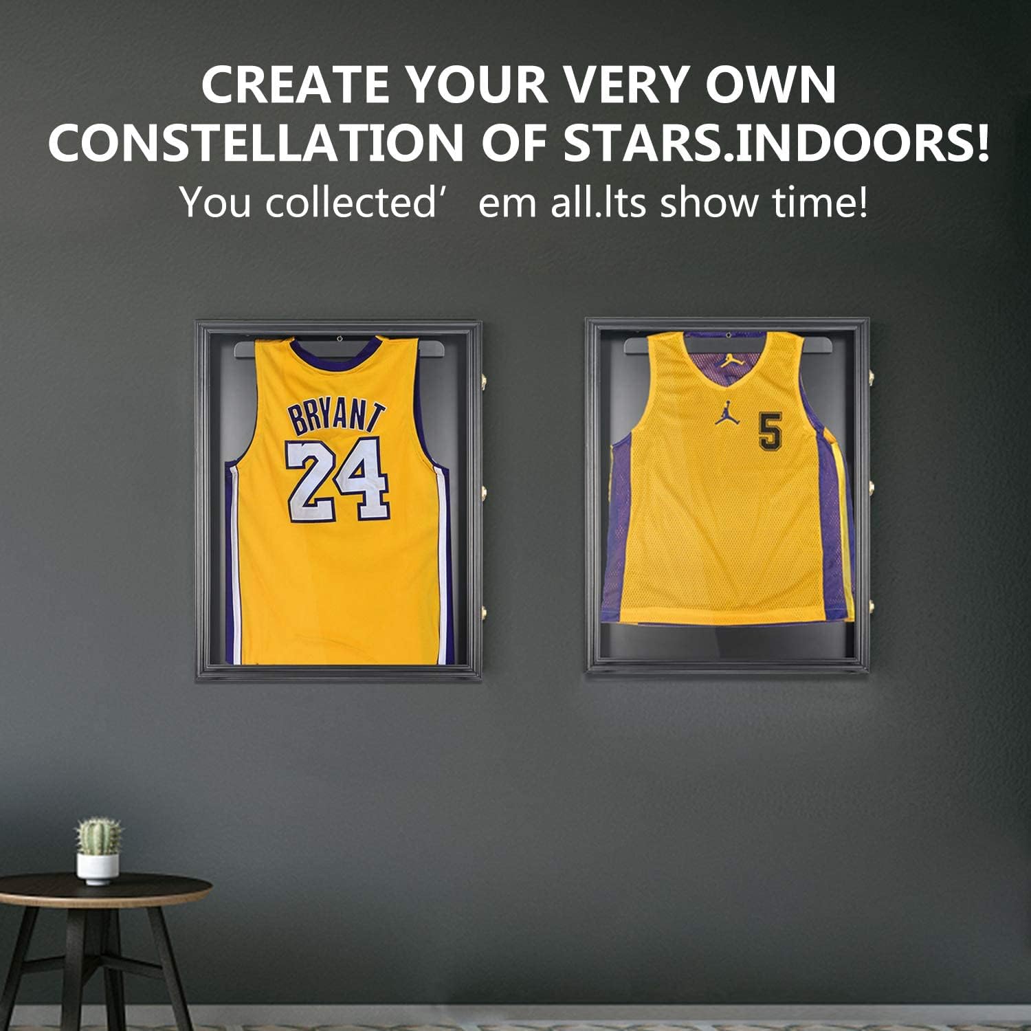 KINTNESS Jersey Display Frame Case Lockable Frames Shadow Box with UV Protection Acrylic for Baseball Basketball Football Hockey Sport Shirt Hanger and Wall Mount Option Black … : Sports & Outdoors