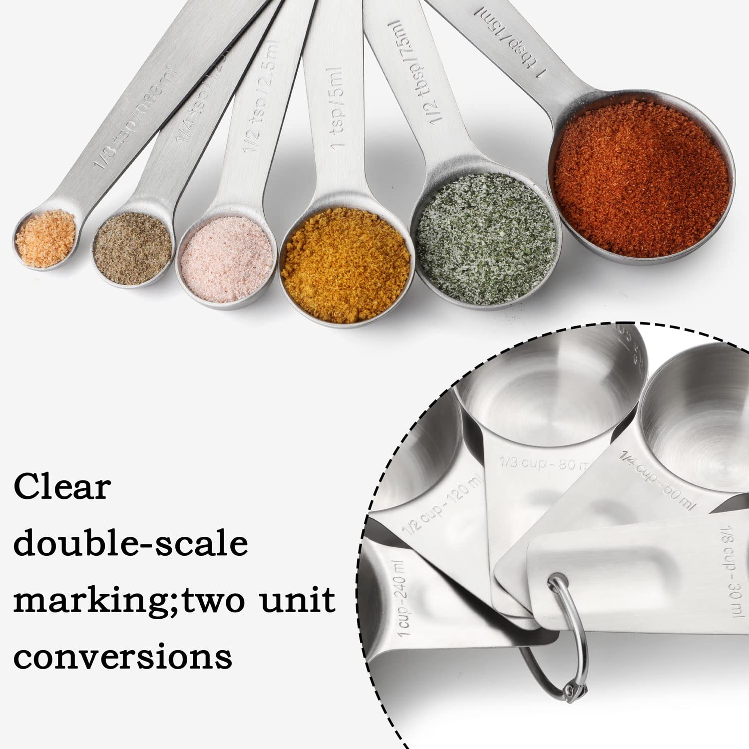 Snapklik.com : Stainless Steel Measuring Cups And Spoons Set Of 10 ...
