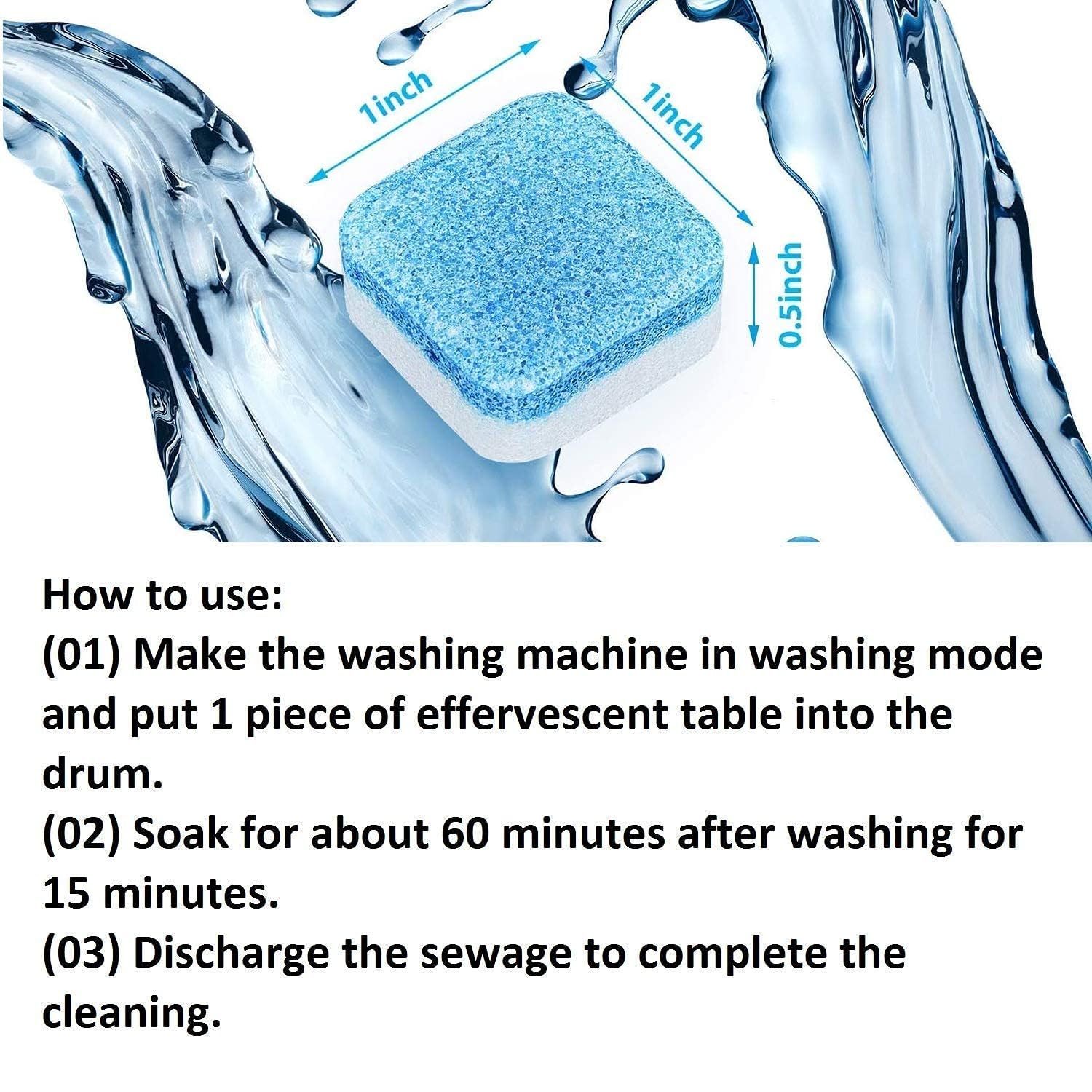 PREZONE Premium Washing Machine Cleaning Tablet Descaling Powder Tablets Washing Machine Deep Cleaner Deep Cleaner Tablet All Companys Front and Top Load(pack of18) 4