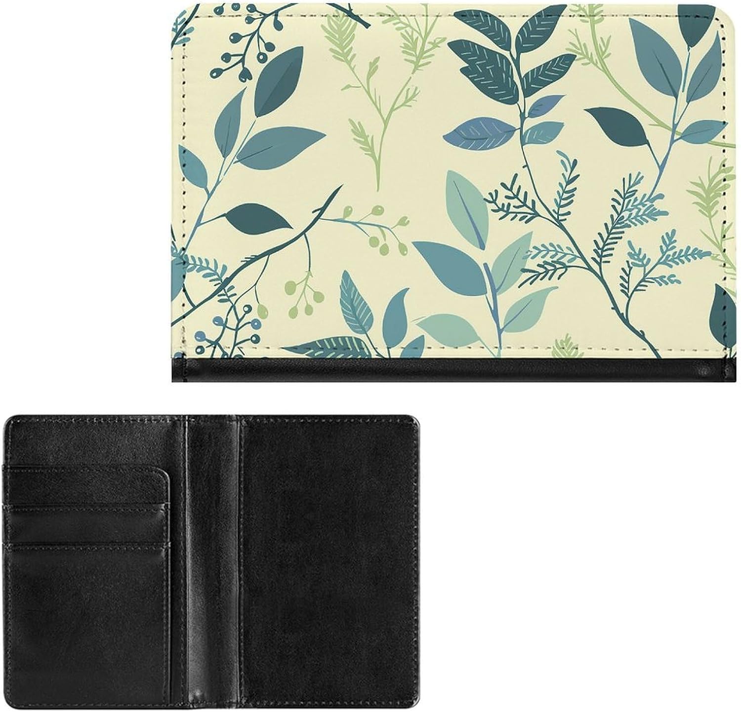 Cute Passport Holder for Travel,Personalized Multi-Functional Passport Cover with Card Slots,Slim Natural Style Flowers Printed Passport Wallet for Women Men