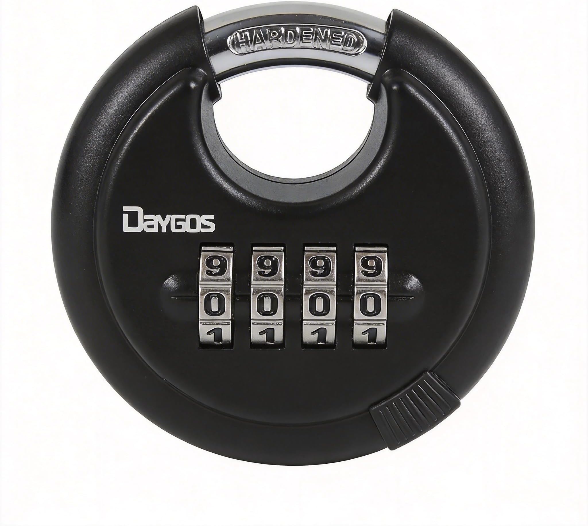 Combination Disc Padlocks for Outdoor - Heavy Duty 4 Digit Code Lock, Combo Lock for Storage Unit,Gate,Fence,Trailer(3/8-in Shackle,1PCS,Black)