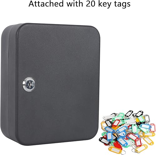 Miniatura 6 de KYODOLED Soporte de pared para armario, organizador de llaves con bloqueo, caja de cerradura con llave, gestión de llaves, 20 ganchos para llaves y