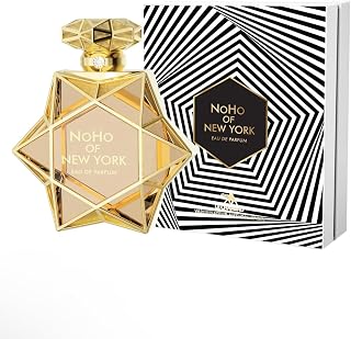 NoHo of New York Eau de Parfum, Geometric Gold Bottle, Luxury Fragrance with Designer Box