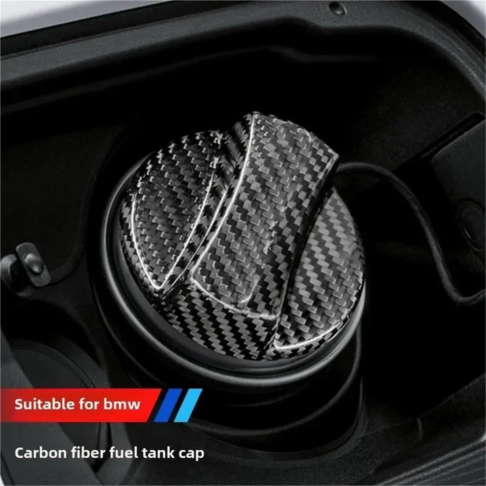Tapón del tanque de combustible Tapa de tanque de combustible de fibra de carbono compatible con BMW Serie 1, F15, F30, G20, E90 y E46.(Style 2)