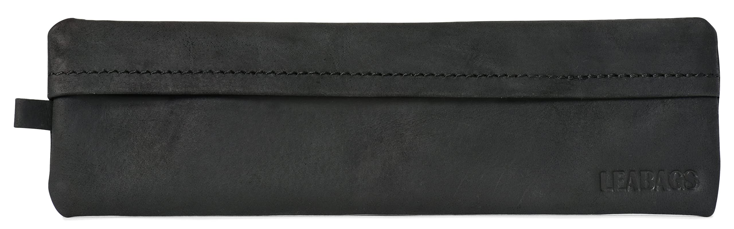 LEABAGS Estuche de Cuero pequeño Genuino | Estuche para bolígrafos para Trabajo, Universidad y Escuela | Estuche para lápices | Carpeta para lápices | Tamaño S & L