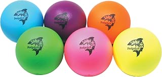 Set of 6 Neon Shark Skin Foam Dodgeballs with Updated Logo