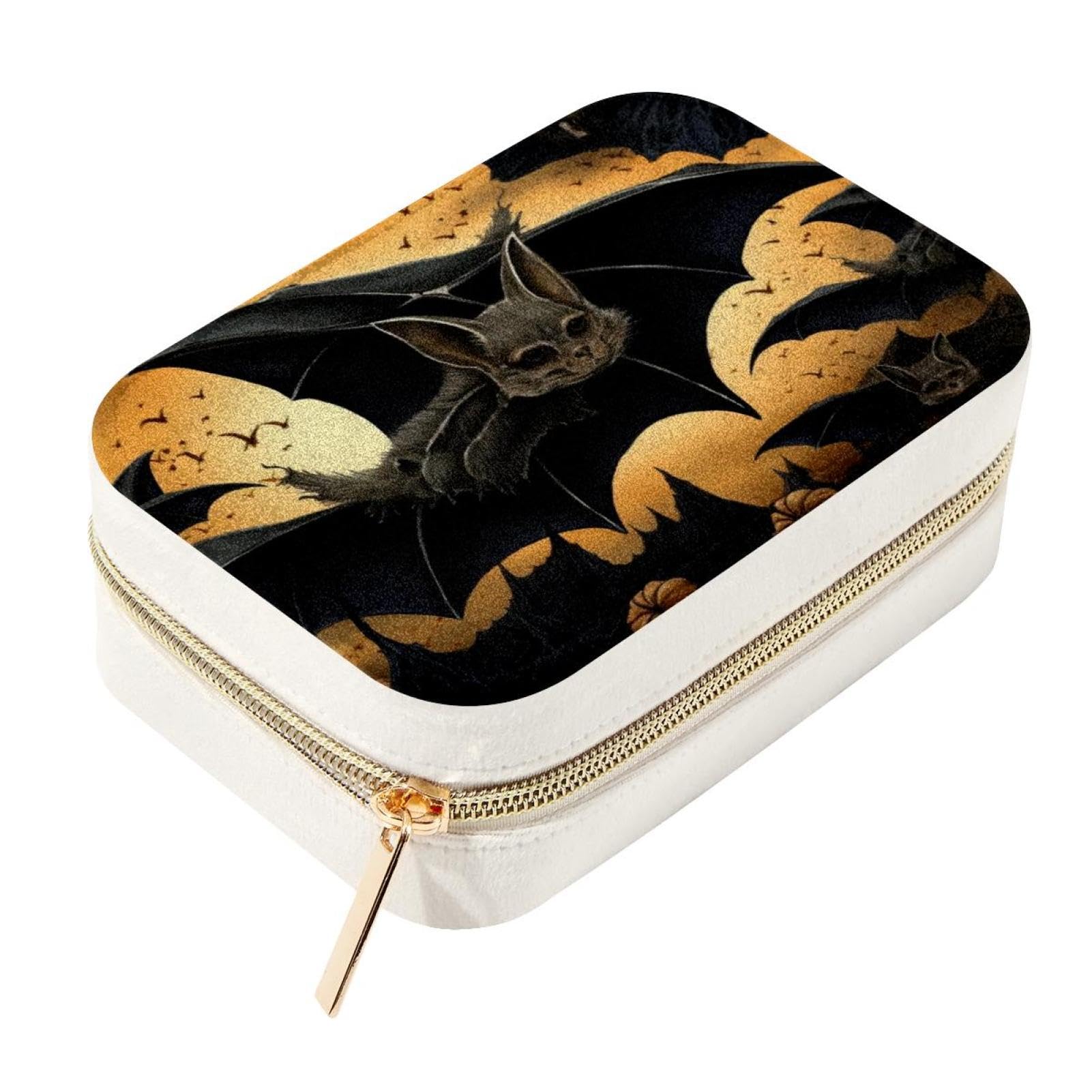 Boîte à bijoux de voyage motif chauve-souris, le cadeau idéal pour femmes et filles