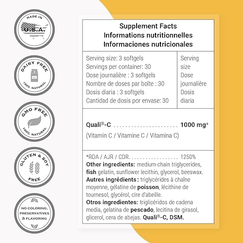 Miniatura 4 de Supersmart Vitamina C liposomal de 1005 mg por día (alta absorción) – Suplemento patentado de vitamina C – Producción de colágeno | Sin OMG y sin