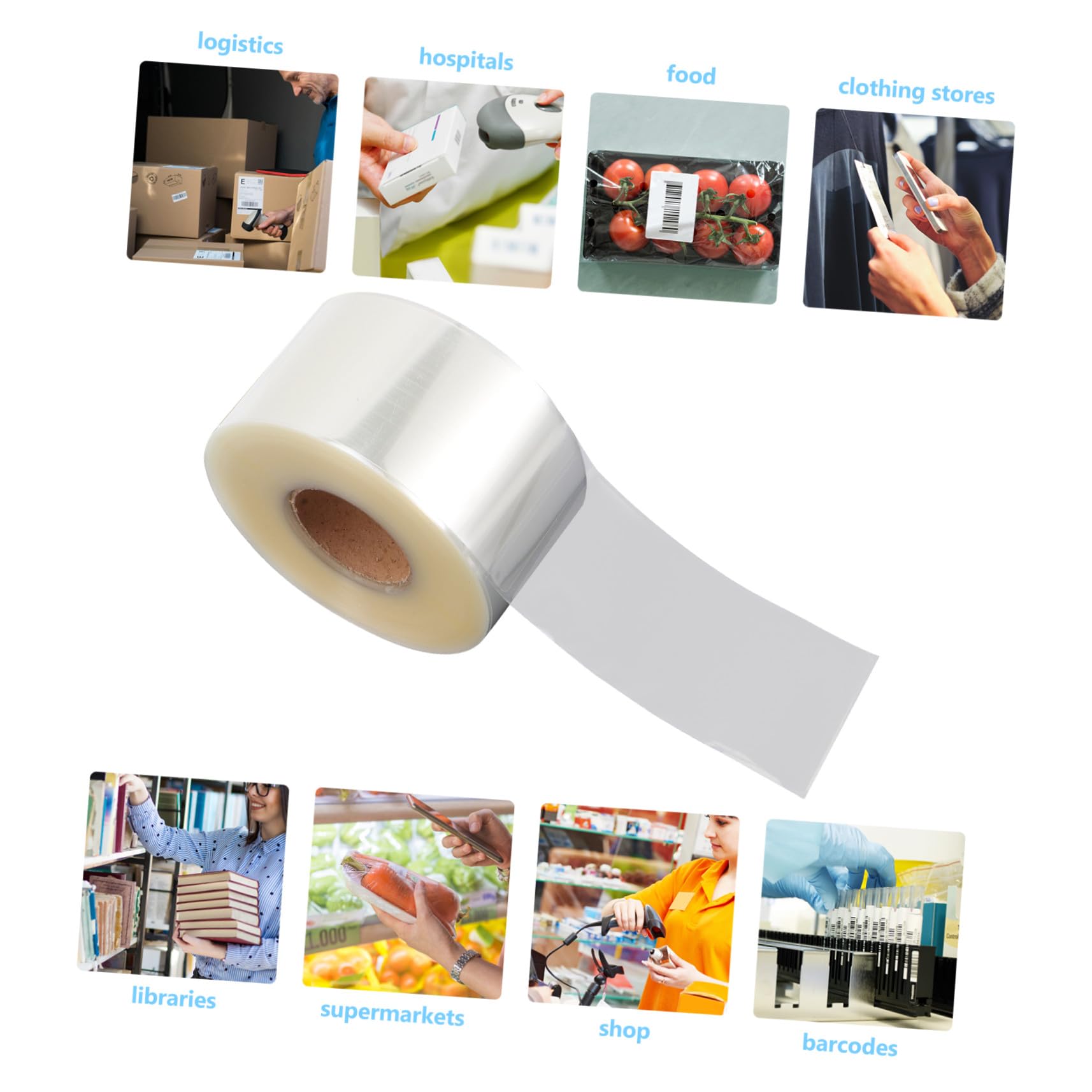 ULTECHNOVO Étiquettes Autocollantes Transparentes en Pvc Film Protecteur Anti-courbure 500pcs pour Protéger Codes-barres et Numéros pour Maison et Hôpital
