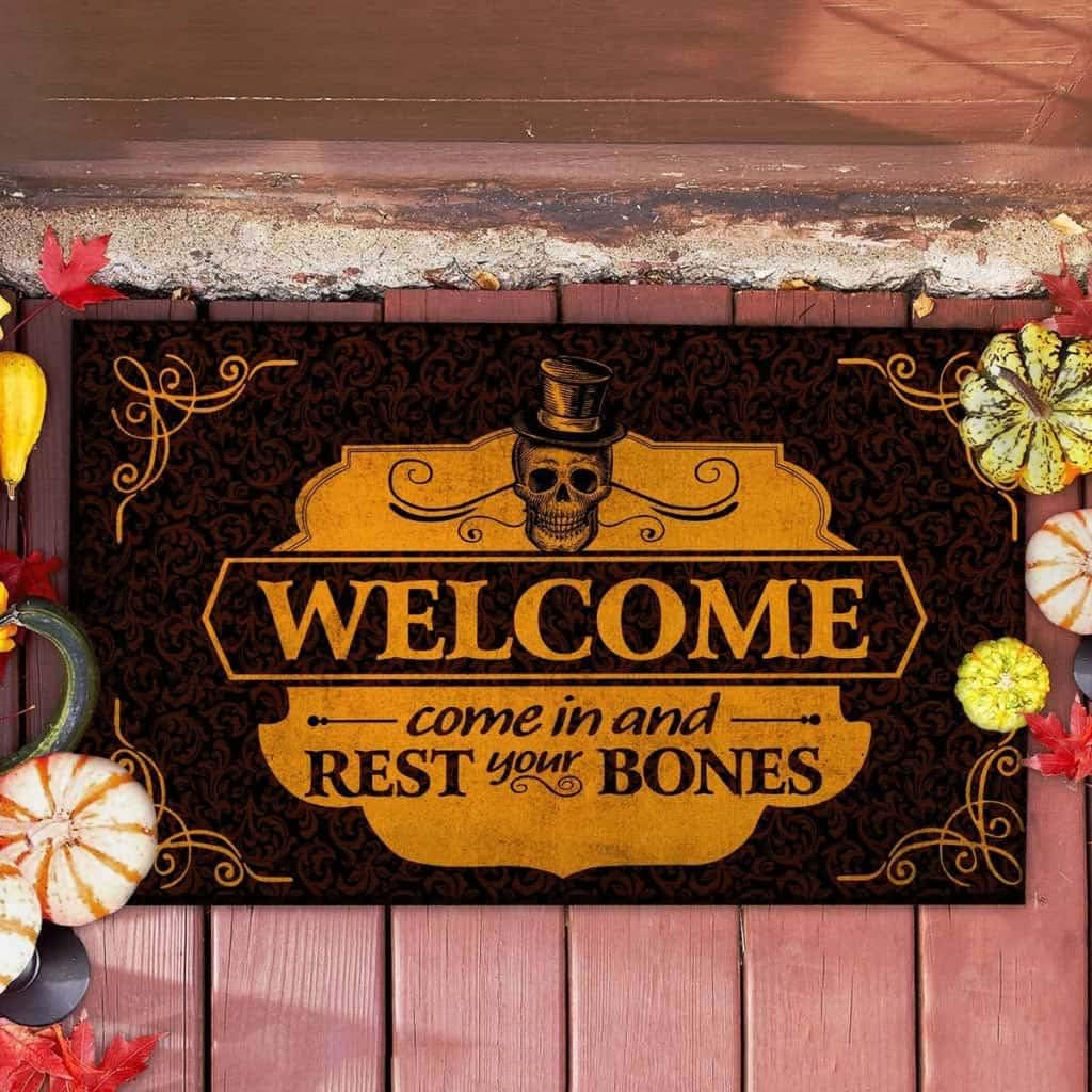 Paillasson extérieur entrée Halloween pour sol sec et sécurisé devant la porte