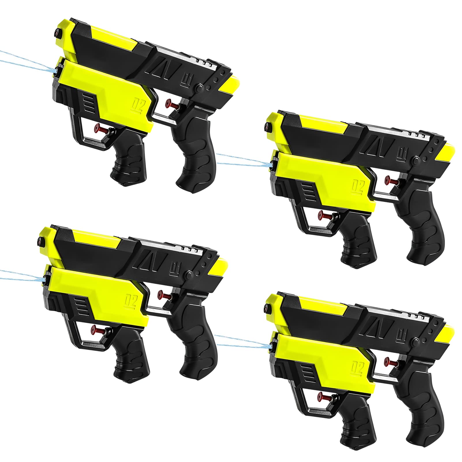 Pistola de agua para niños 2 en 1, pistola de agua para niños de 3 a 12 años, alcance hasta 8 m, juguetes de piscina, juguetes de playa, juguetes de agua, para juegos de verano al aire libre, (4 sets)