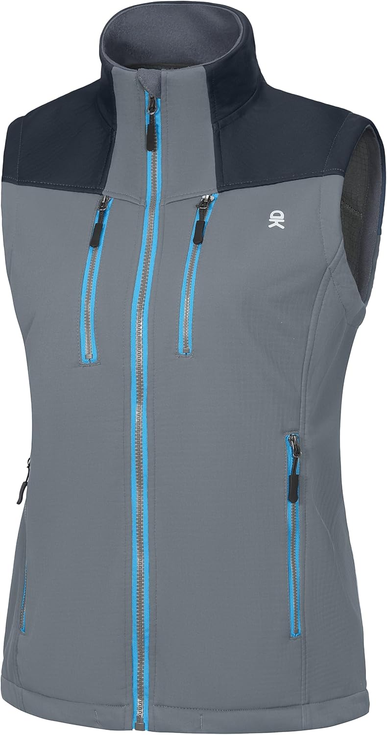Little Donkey Andy Women's Fleece Lined Vest,Lightweight Softshell Sleeveless Jacket for Running Hiking Golf
