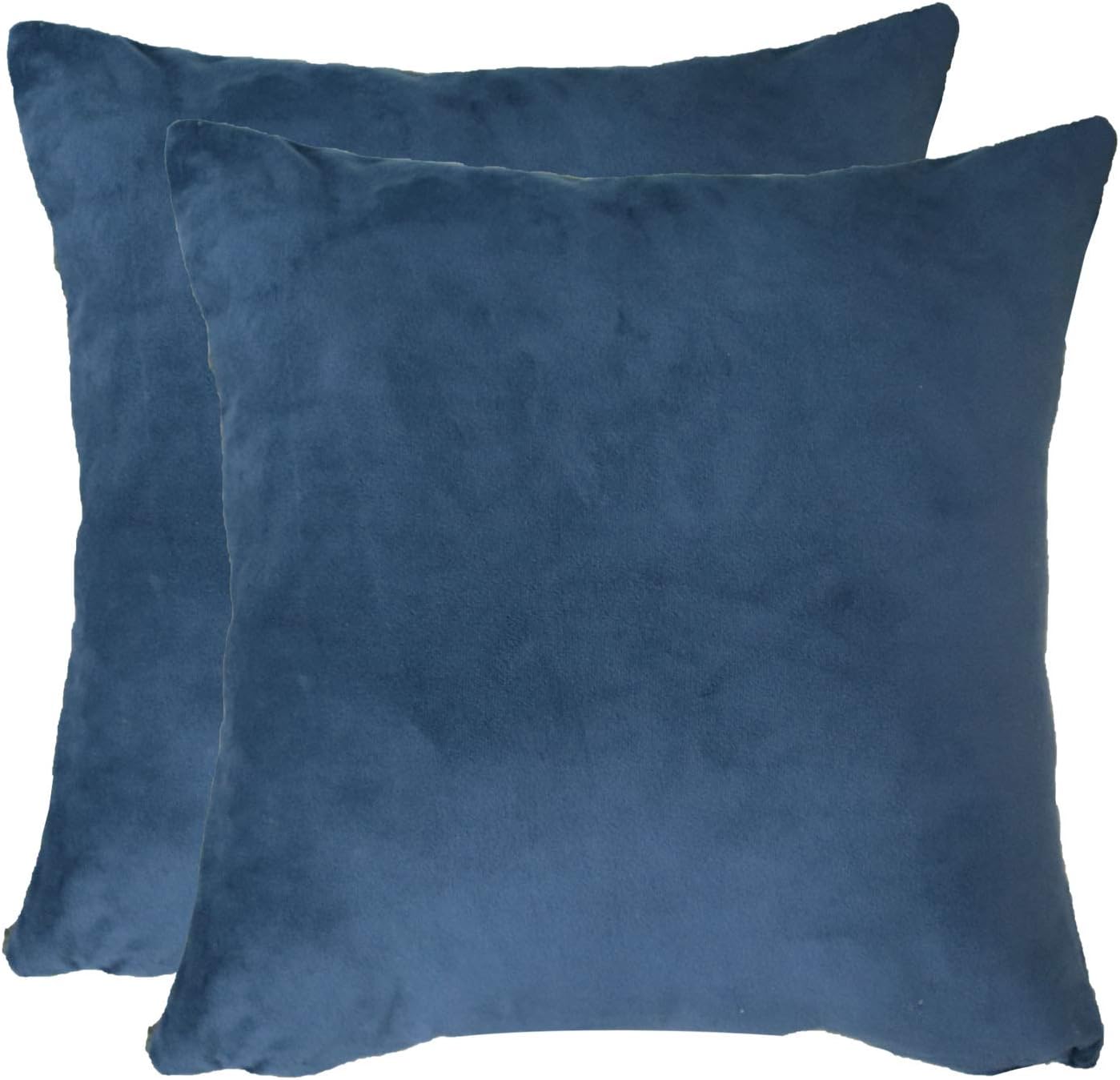sykting Decorative Pillow Covers Solid Super Soft Short Plush Fuzzy Throw Pillow Covers for Bed Couch Chair Pack of 2 Square 18x18 inch Navy Blue