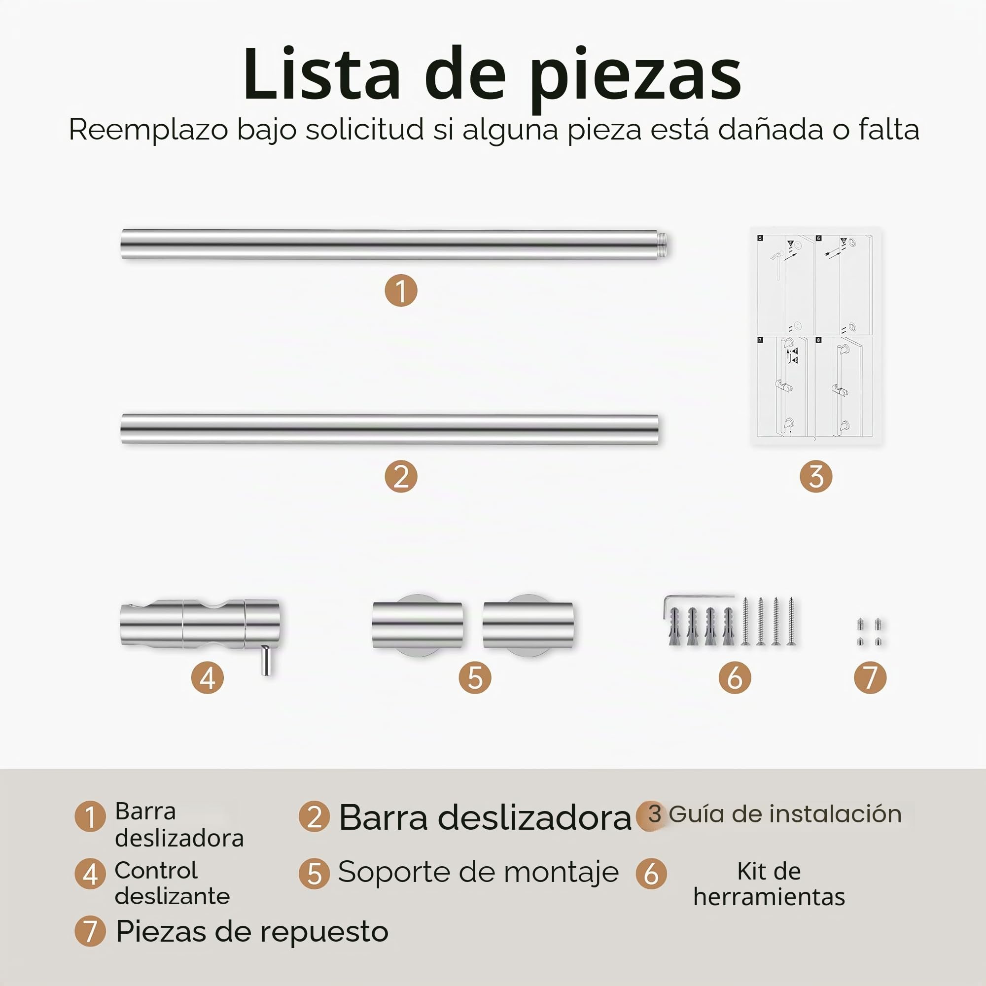 KES Barra Ducha Grifo Barra de Ducha Acero Inoxidable 18/8 Barra Soporte Ducha con Soporte Alcachofa Ducha 78CM Ajustable Pared Pulido, F209S78-PS