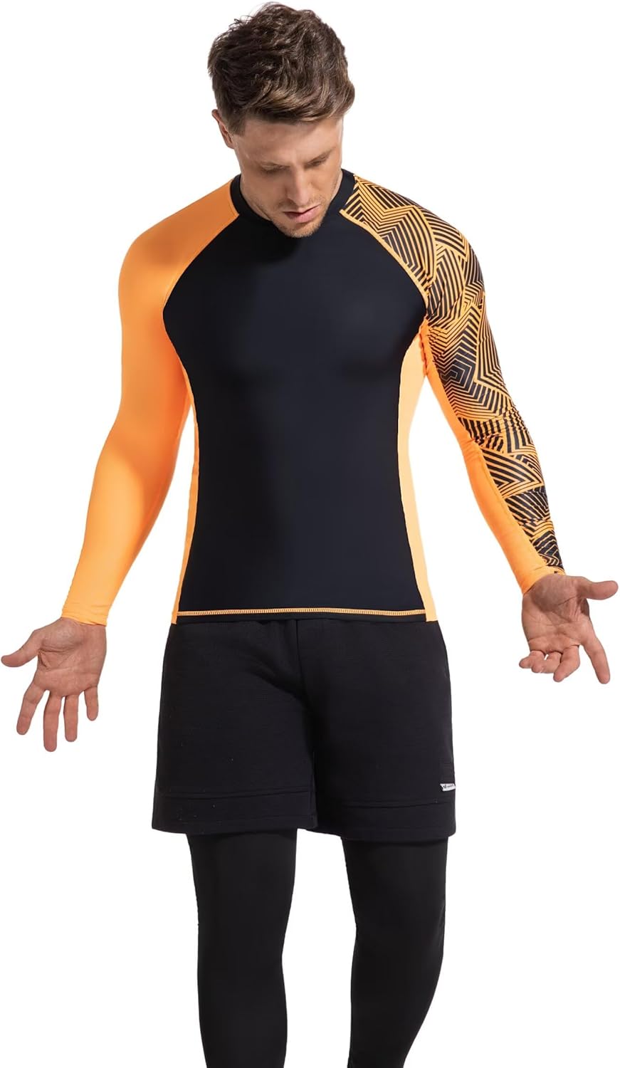 Men's Rash Guard Long Sleeve UPF 50+ Base Layer Skins Compression Shirt Performance Fit - Image 7