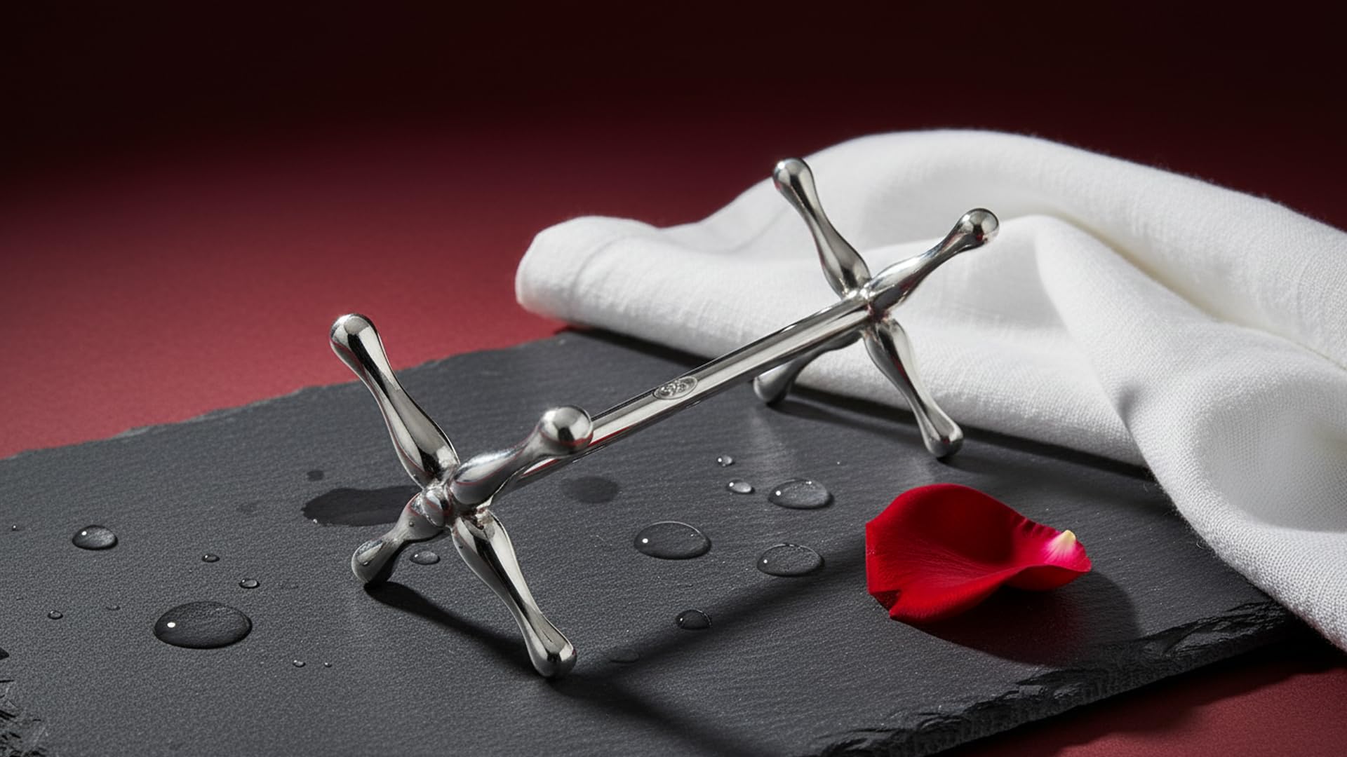 Messerbänkchen 925 Sterling Silber – L 7 cm – Edle Besteckablage für den Tisch – Inkl. Geschenkbox – Massives Silber