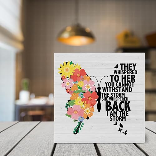 Miniatura 7 de Letrero de madera con texto en inglés "I am the storm) con texto en inglés "I am the storm) con texto en inglés "I am the storm) con diseño de