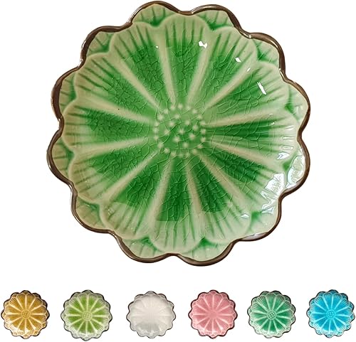 Miniatura 16 de Soporte de cuchara de cerámica para estufa, soporte de cuchara lindo con flores para encimera de cocina, soporte para cucharas de cocina para