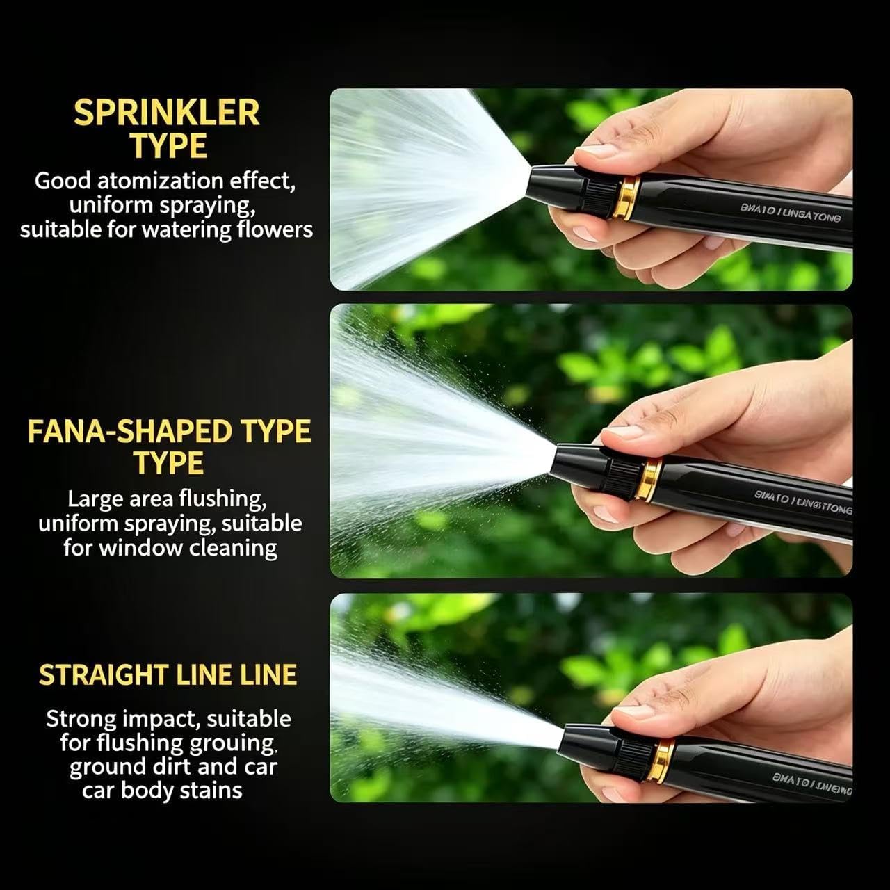 High Pressure Car Wash Gun, 3 Adjustable Spray Modes