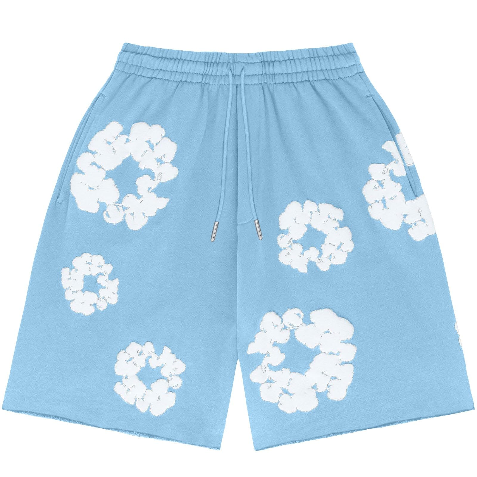 Men Women Tracksuit Set Casual Oversized Short Sleeves Tops and Shorts Vintage Kapok Printed Hip Hop Streewear — view 4