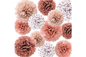 ANSOMO Bridal Shower Rose Gold Tissue Paper Pom Poms Flowers