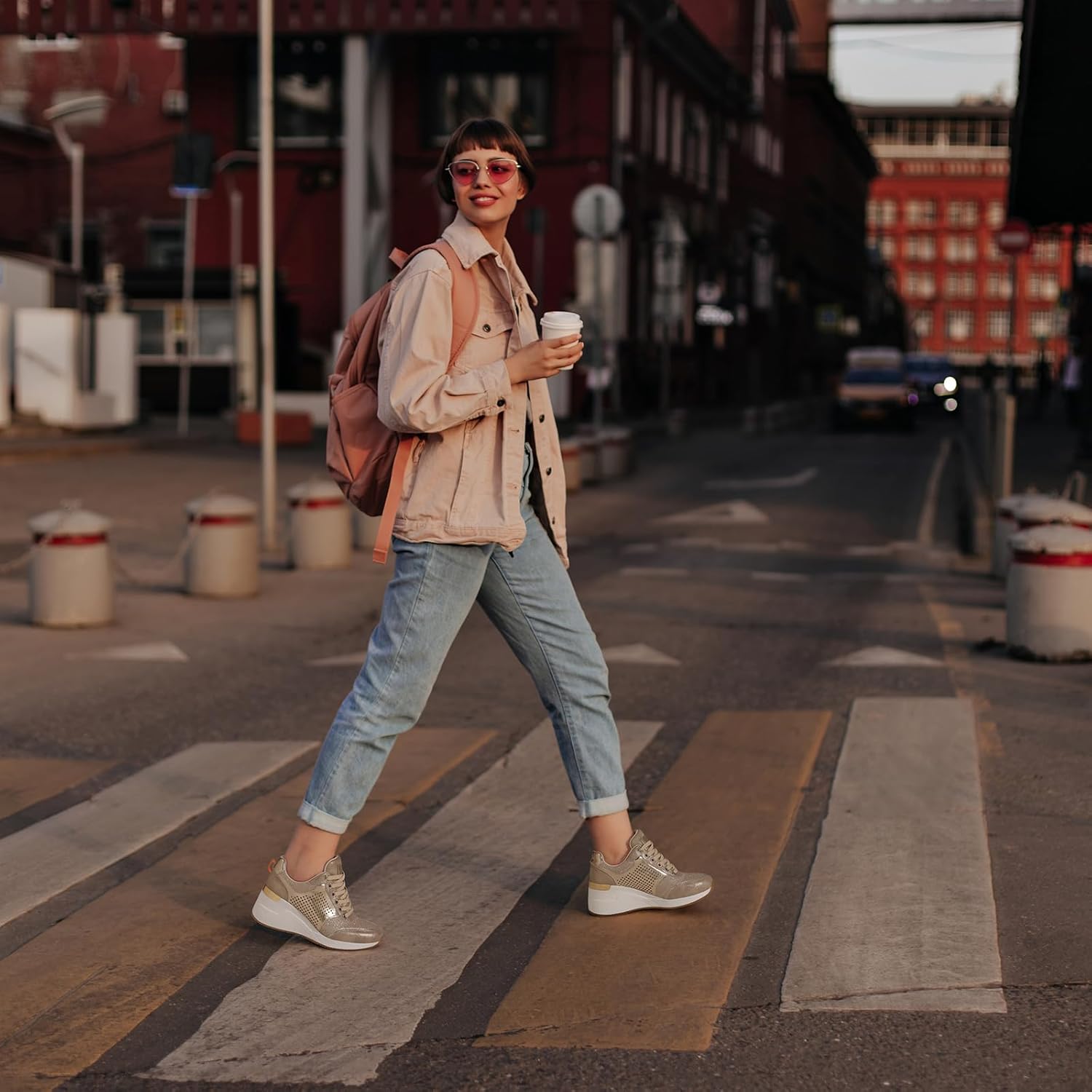 Cestfini Wedge Sneakers for Women - Wedge Tennis Shoes Non-Slip Women Fashion Sneakers - Image 3