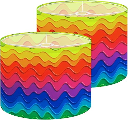 Miniatura 27 de Pantalla de lámpara de tambor de los años 70, pantalla retro rosa beige para lámparas de pie, lámparas de mesa, lámpara colgante de 11 x 8.9