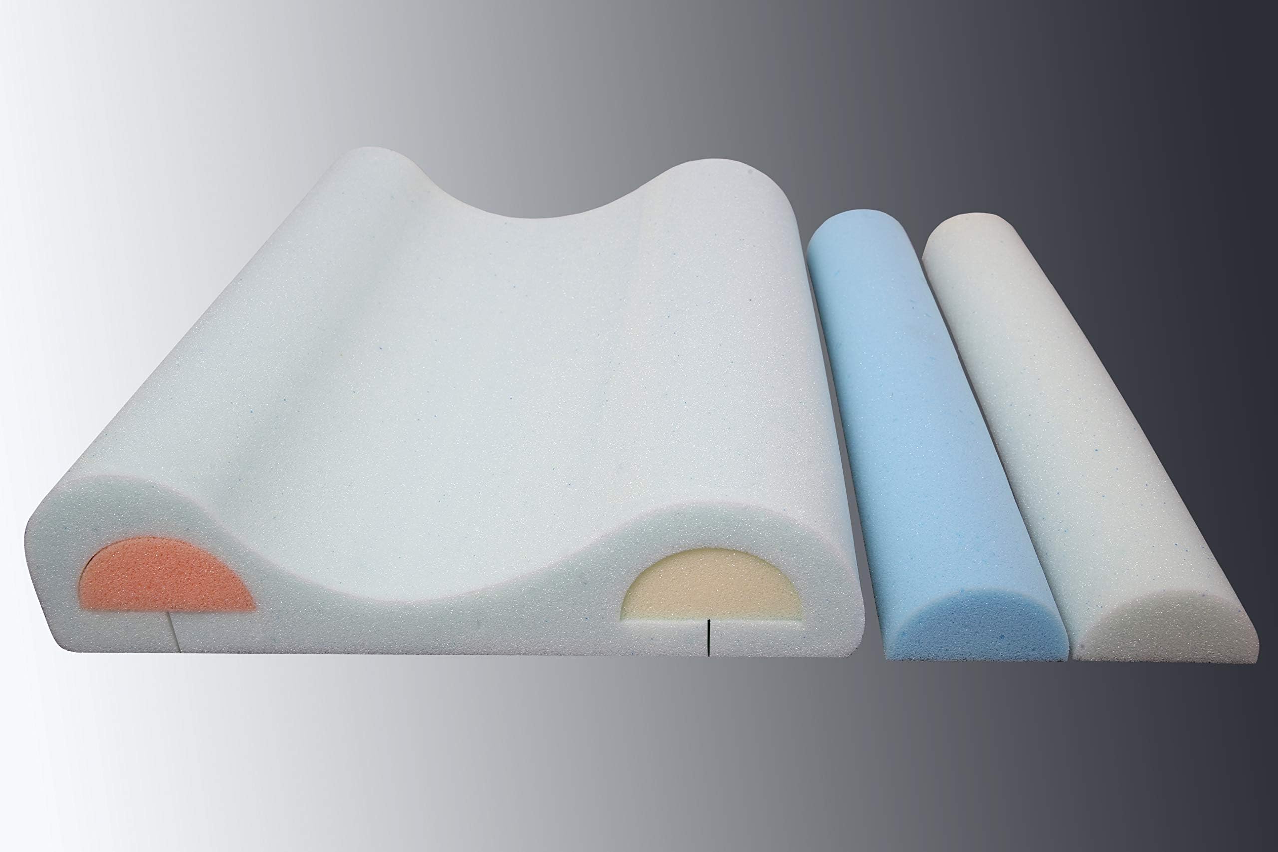 Cloud Nine Pillows Cervical Pillow for Neck Support with 4 Interchangeable Tubes to Adjust Arch Contour and Firmness Level - Orthopedic Pillow for Neck Pain Support and Comfort