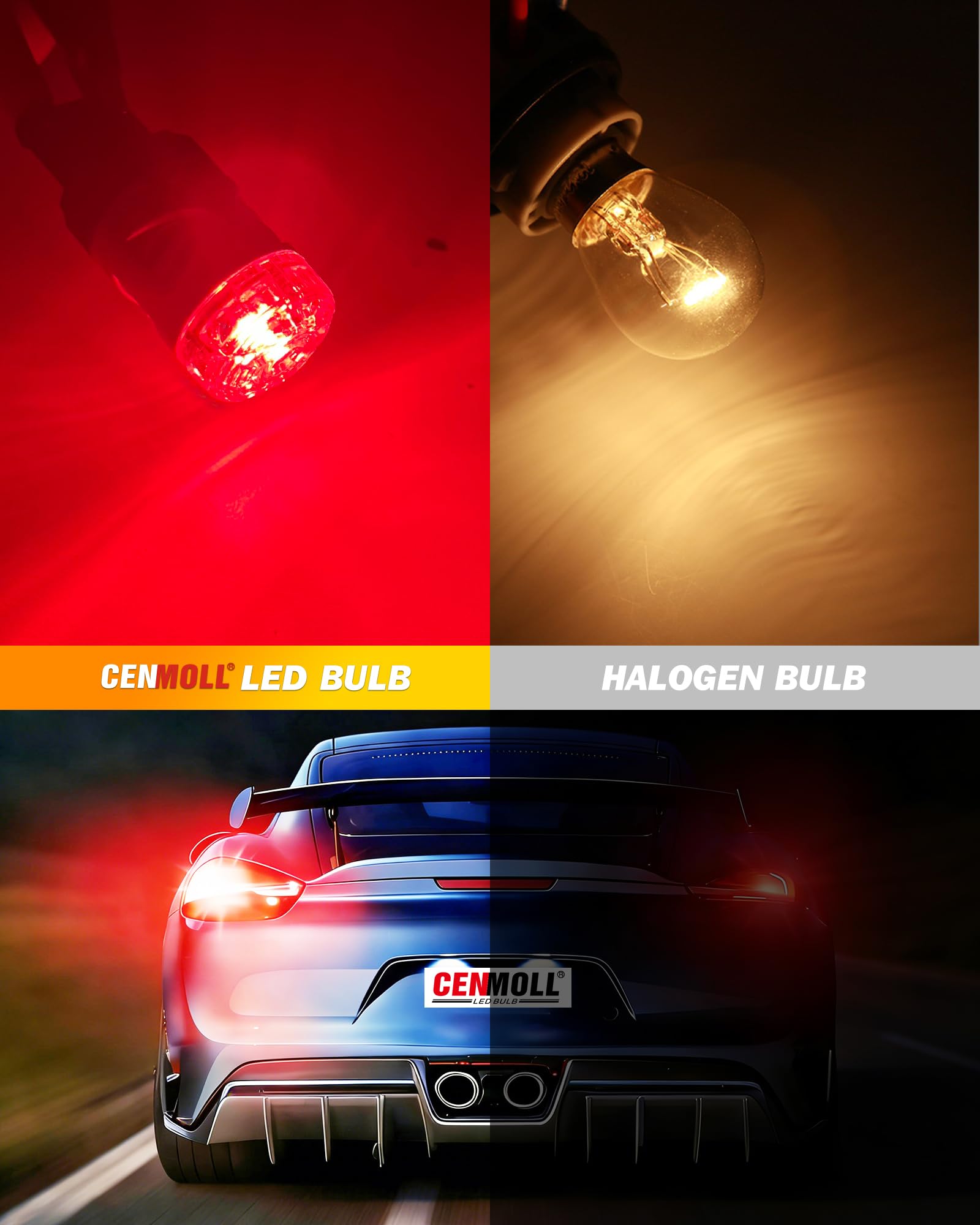 Lampadina LED P21/5w Rossa, 600% Super Luminosa 6000 Lumen 12V Canbus Senza Errori 1157 BAY15D 380 P21/5W Lampadina per Auto con Lente per Luci Freno, Fari Posteriori e Luci di Stop, 2 Pz
