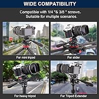 Vista 2 de LEFTFOTO Mini cabezal de fluido de trípode, cabezal fluido de 2 vías con placa de liberación rápida del sistema Arca, para cámaras réflex digitales