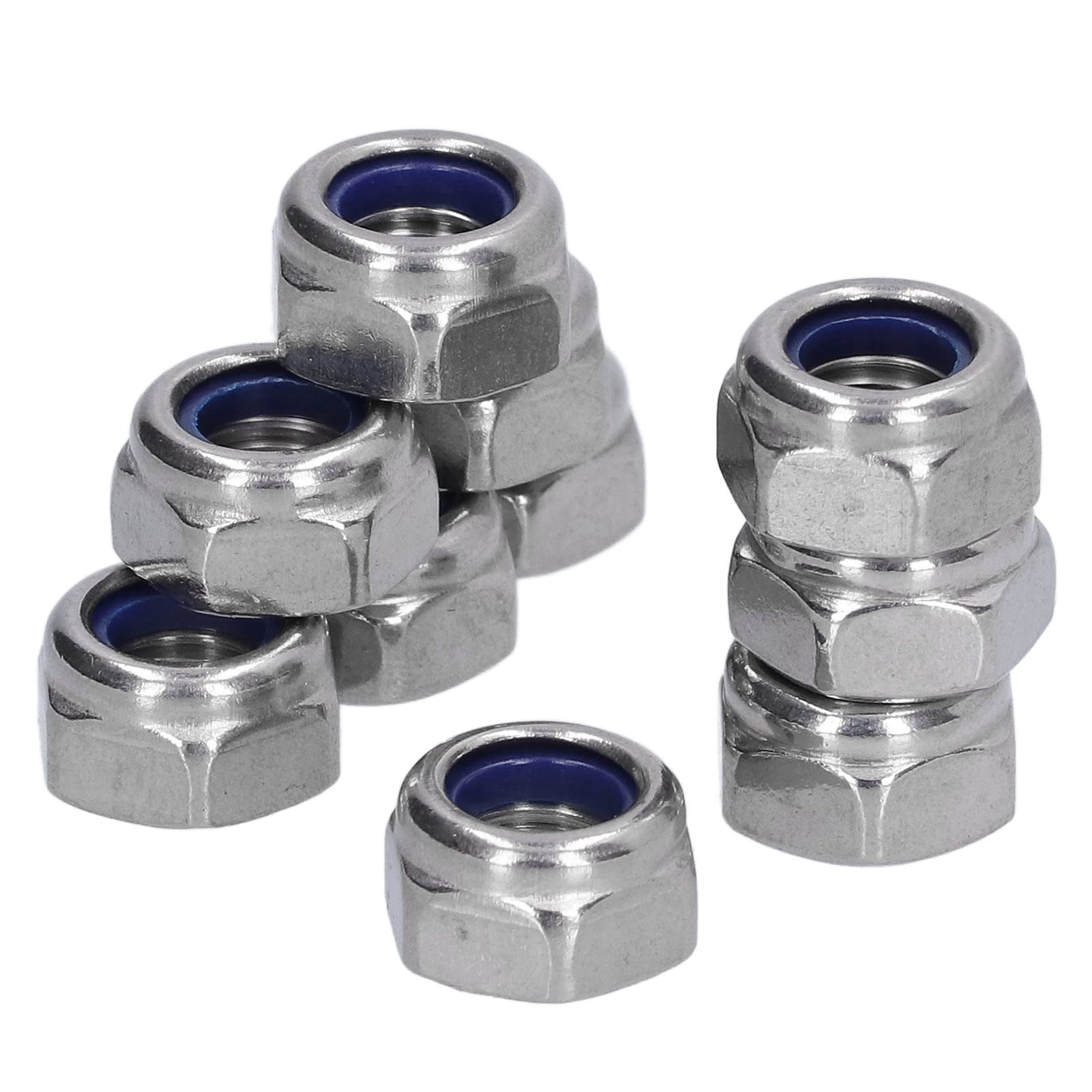M4 M5 M6 M8 M10 M12 M16 M20 NYLOC NYLON INSERT LOCKING NUTS BZP A2 A4 STAINLESS