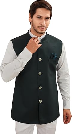 Indian Traditional Nehru Jacket Waistcoat Weddings & Festive Occasions For Men