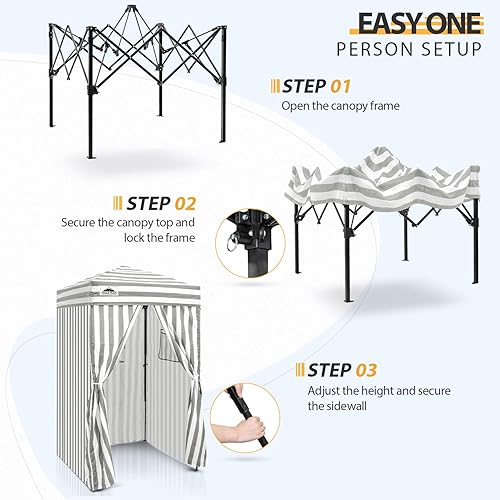 Vista 114 de EAGLE PEAK Flex - Toldo emergente ultra compacto de 4 x 4, refugio solar, vestidor, toldo portátil de privacidad tipo cabana para piscina, sesiones