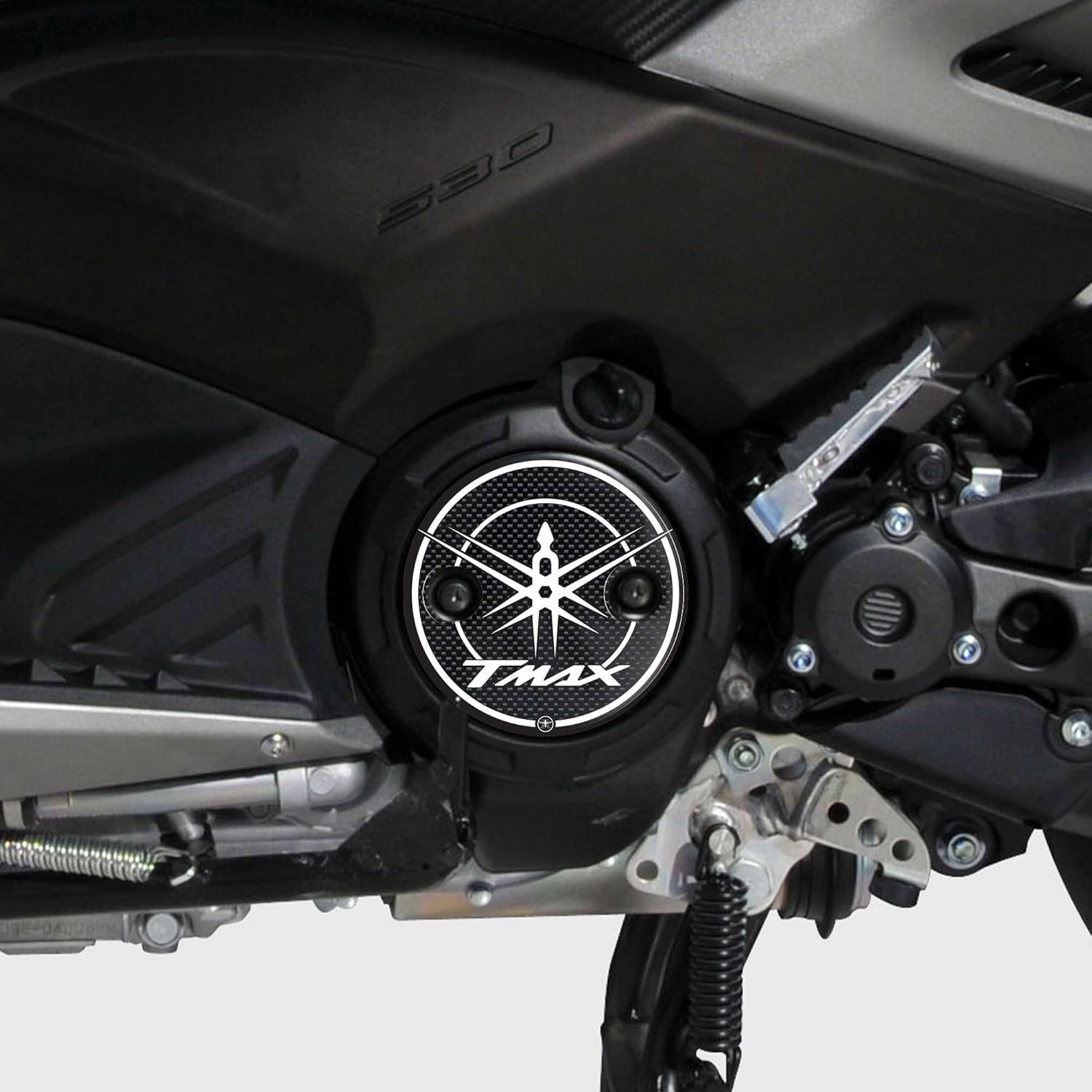 labelbike - 3D Stickers Motorcycle Scooter Carter Protection and Decoration in Resin Compatible with Yamaha TMAX 500-530 from 2001 to 2016 - White Carbon Color