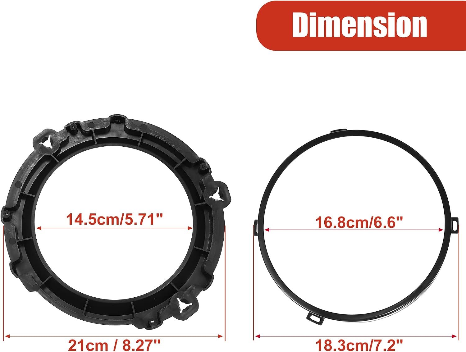 X AUTOHAUX 1 Set 7 Inch Round Headlight Mounting Retaining Bracket Ring W/Headlight Metal Ring for Jeep TJ Wrangler 1997-2006