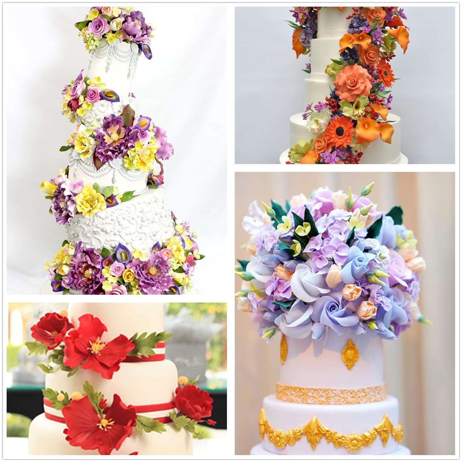 Cortador de pasta de azúcar y pétalos de fondant, molde de silicona de acero inoxidable, herramienta de pasta de goma, herramientas de azúcar, flores y venas, bodas, cumpleaños