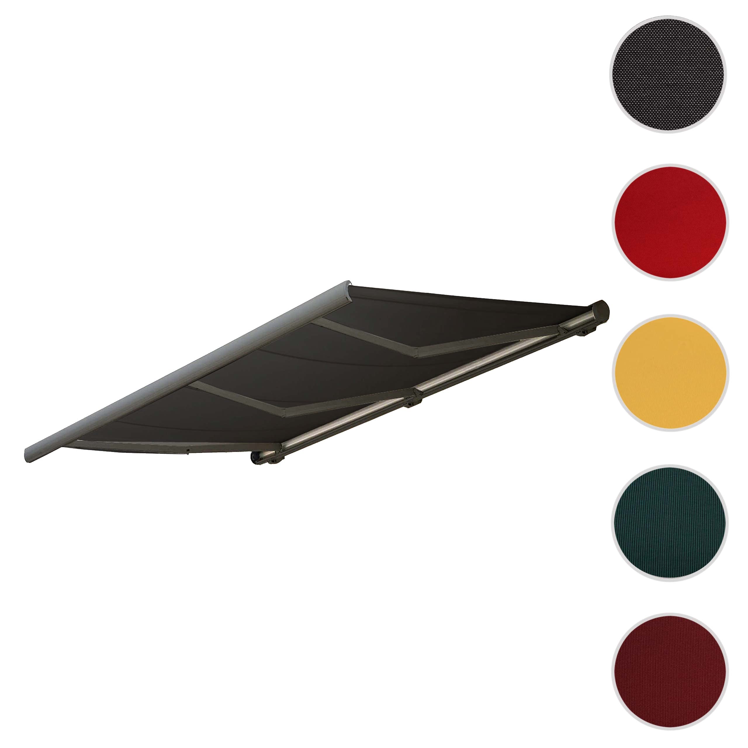 Mendler Ersatz-Bezug für Markise T123, Vollkassette Ersatzbezug Sonnenschutz 4,5x3m - Polyester anthrazit