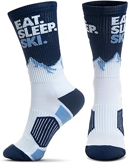 ChalkTalkSPORTS Everyday Casual Ski Crew Socks - Multiple Designs & Colors - Youth & Adult - Skiing Mid-Calf Socks