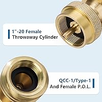 Vista 2 de Adaptador de tanque de propano de 1 libra, Adaptador de propano Convertidor de 20 libras a 1 libra, Conecte tanques de propano pequeños cuando se