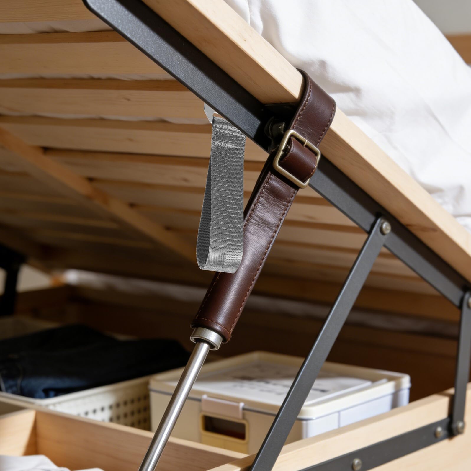 Correa de Cama Elevable de Poliéster Grueso 16 Cm para Cama Almacenamiento, Correa de Tracción Segura para Levantar Colchón, Compatible Muebles de Madera y Metal, Uso Doméstico