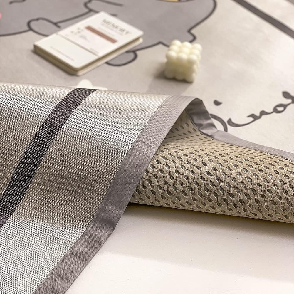 Summer Ice Silk Mat Three-Piece Household Foldable Washed Student Dormitory Single Bed Soft Mat for Children (Colour: Gray, Size: 1.8 m Bed) (Gray 1.5 m Bed)
