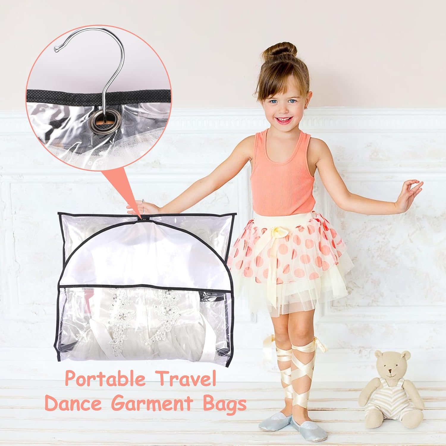 HOMEE 3 Pack Garment Bag with Zipper Pockets,Dance Garment Bags for Dancers image 2