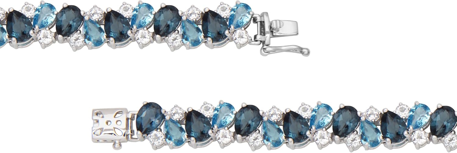 Amazon Essentials Sterling Silver Created Gemstones Bracelet, 7.25" (previously Amazon Collection) - Image 4