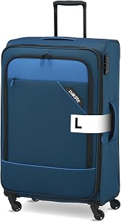 paklite Reisekoffer 4 Rollen, Weichschalen Rollkoffer groß, erweiterbar, Derby, Stilvoller Trolley mit Dehnfalte, TSA Schloss, 77 cm, 102-115 Liter