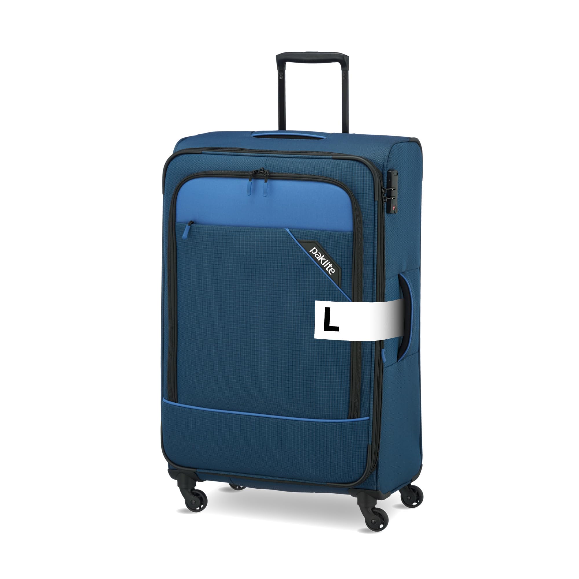 paklite Reisekoffer 4 Rollen, Weichschalen Rollkoffer groß, erweiterbar, Derby, Stilvoller Trolley mit Dehnfalte, TSA Schloss, 77 cm, 102-115 Liter