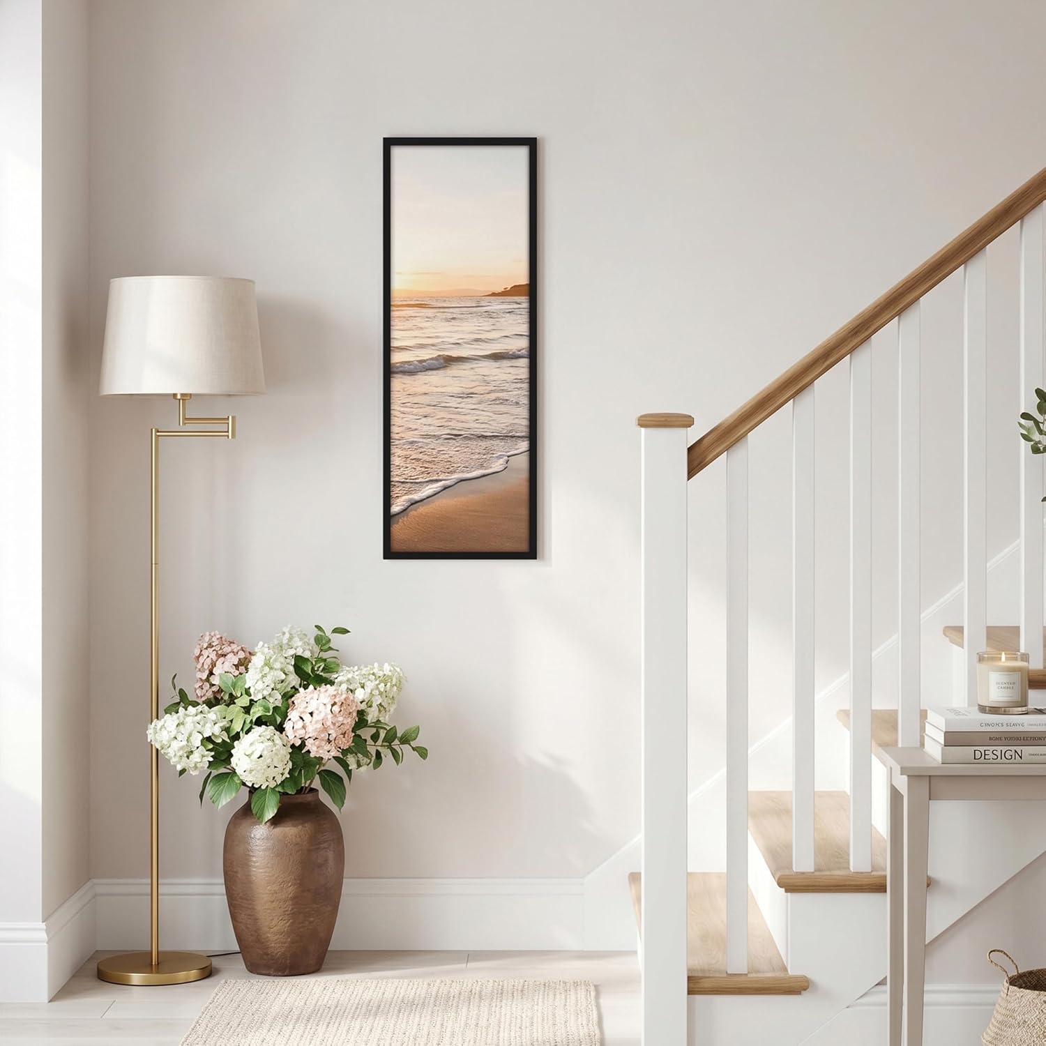 Americanflat 8x24 Picture Frame with Polished Plexiglass - Streamline Collection - Thin Border Panoramic Picture Frame for Wall Display - Hanging Hardware Included - Black