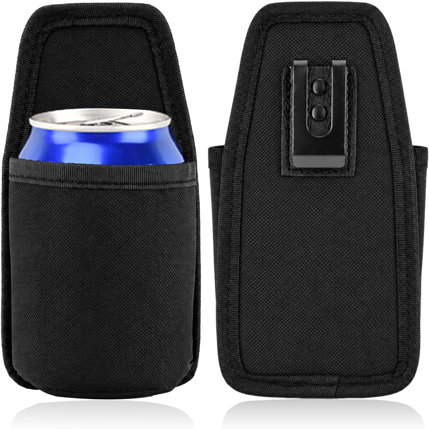 Clip On Beer Holster, Portable Water Bottles Drink Belt Holder for Cans & Bottles Up to 2.6 Inches Diameter, Hands Free Drink Carrier Fits Hiking Fishing BBQ Party