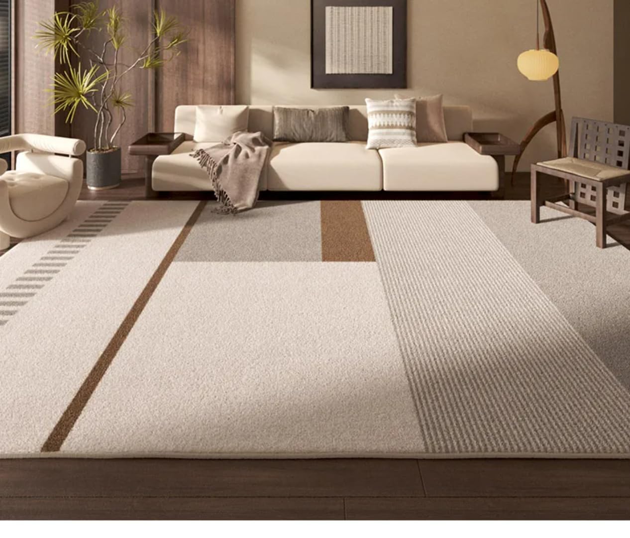 Tapis de salon isolant phonique marron épais contre le sol froid de chambre